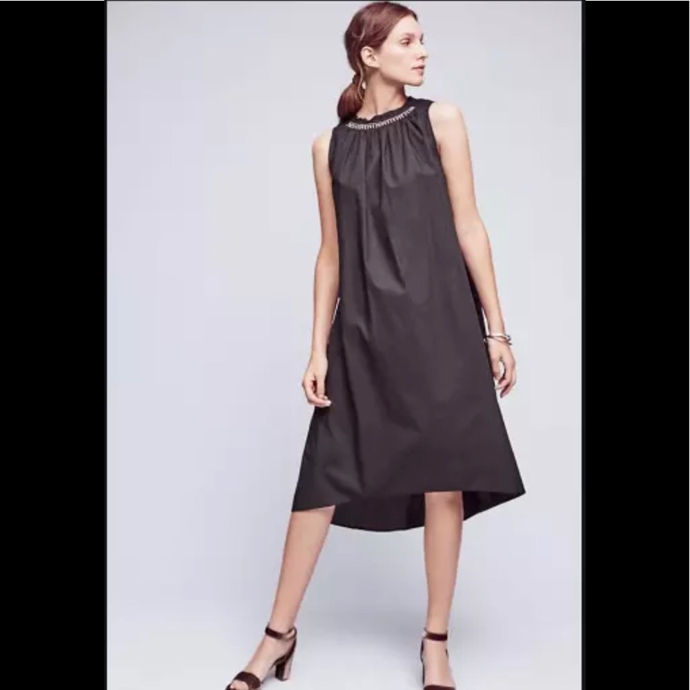 NWT Anthropologie ne Quittezpas Brassia Midi Dress in Black Sz L